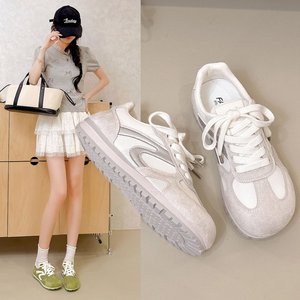 Wholesale Custom <strong>Glitter</strong> Mesh Suede <strong>Womens</strong> Retro Low-Top Sneakers Lace-Up Breathable Casual <strong>Trainers</strong> OEM ODM Beige Green Red - Product Image 3