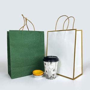 Sacs en papier kraft brun jetables avec poignée, sacs cadeaux/alimentaires de luxe personnalisés en gros ZJPACK - Product Image 6