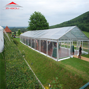 Carpa de ceremonia <span class=keywords><strong>transparente</strong></span> de <span class=keywords><strong>aluminio</strong></span> de 100x40m publicidad personalizada nueva opción barata para uso en bodas y fiestas - Product Image 3
