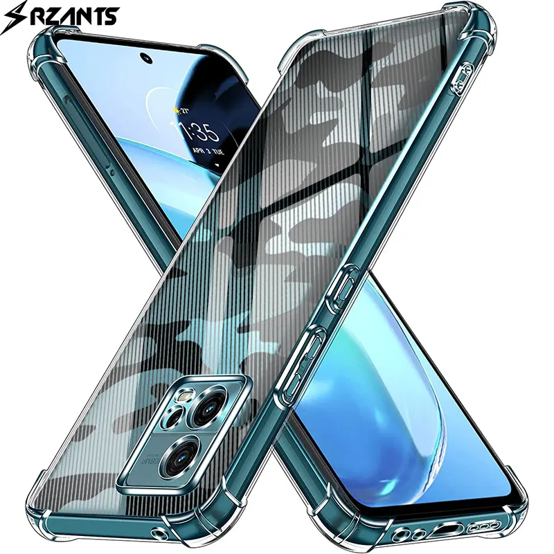 Rzants For Motorola Moto G72 Slim Thin Case Cover TPU Half Clear Camouflage Air Shockproof Phone Casing