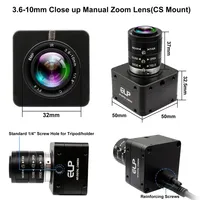 Kamera Industri USB 3.0 ELP 5MP Global Shutter Kecepatan Tinggi 5MP 60fps YUY2 1080P 60FPS 3X Zoom Mini Webcam untuk Golf Swing ANPR
