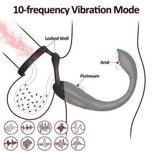 Çift titreşimli prostat masaj aleti Penis halkası kablosuz uzaktan Anal Plug APP kontrollü erkek mastürbasyon yetişkin seks oyuncak erkekler için - Product Image 2