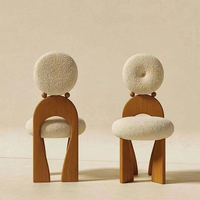 Chaise de salle à manger haut dossier en bois massif, style Wabi-Sabi et médiéval, design rétro antique, pour chambre à coucher, tabouret de maquillage, coiffeuse