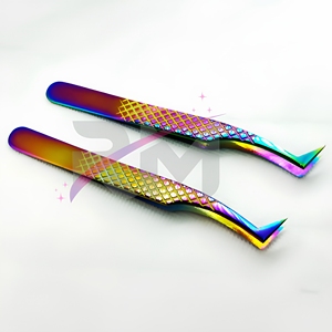 Pince à cils en acier inoxydable, multi-plasma, avec poignée diamant, pour volume russe, personnalisable - Product Image 4