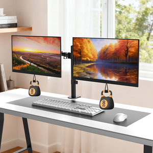 Penyangga Monitor Ganda Khcoohoo dari Baja Paduan, Sudut Kemiringan 90° & Rotasi 360°, Tinggi Dapat Disesuaikan, Siap Kirim - Product Image 3