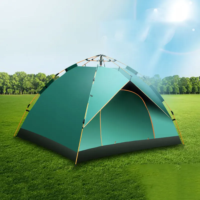 インスタントポップアップテントポータブル防水自動テントキャンプハイキング屋外アンチUV 3-4人用テント