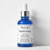 Sérum Visage Anti-Âge Hydratant et Éclaircissant au Peptides de Cuivre Bleu GHK-Cu et EGF, 30ml, Marque Blanche