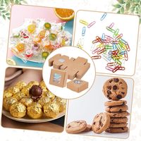 Caja de Regalo Plegable de Papel Kraft Marrón con Ventanas Transparentes, Recubrimiento UV, Grabado en Relieve, Reciclable y Duradera, para Fiestas, Bodas, Panadería