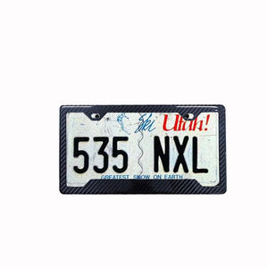 ลดราคาพิเศษ ขั้นต่ำ 1 ชิ้น  โครงยึดป้ายทะเบียนรถยนต์ทำจากคาร์บอนไฟเบอร์แท้ 100% แบบฟอร์จ  พร้อมรูสองรู สำหรับรุ่น 004 - Product Image 5