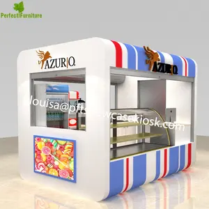 Mall Wooden Food Kiosk Einzelhandel Candy Cart verwendet, um Zuckerwatte zum Verkauf