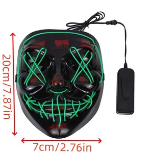 Máscara LED de Halloween, Venta Caliente Transfronteriza, Máscara de Fantasma Aterradora para Fiesta de Disfraces, Decoración Luminosa con Luz Fría - Product Image 5