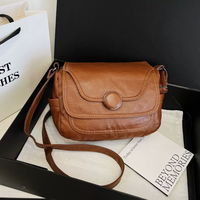 Sacs à main pour femmes en cuir PU directement de l'usine, matériau doux lavé, anti-rides, rabat, sac à main multi-compartiments