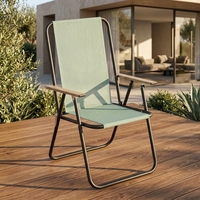 Silla Plegable de Jardín Moderna y Elegante de Alta Calidad, con Marco Metálico, para Exteriores, Camping, Patio, Playa, Parque, Jardín, Villa, Terraza