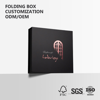 Caja de Regalo Magnética Personalizada al por Mayor, Estilo Libro, Caja Rígida de Cartón Negro con Inserto de Espuma EVA Flocada para Cosméticos