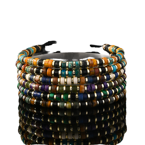 Bracelet pour homme tendance vintage bohème, perles de carrelage bohème, fait à la main, réglable, multicolore, pierre naturelle, bracelet de fête, vente en gros - Product Image 4