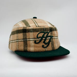 2025 Nieuwe Sportieve Heren Geruite Wollen Baseballhoedpet Hoge Kwaliteit Platte Pillendooshoed 5-7Cm Rand - Product Image 3