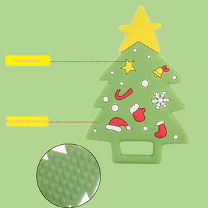 Mordedor de silicona para árbol de Navidad infantil, anillo masticable de platino de grado alimenticio y Juguete con cuentas, palo para masticar bebé en forma de dibujos animados - Product Image 4