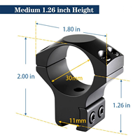 Anneau de visée Bowei 30 mm en aluminium pour queues de cygne de 11 mm, étanche, antichoc, installation sécurisée, taille moyenne