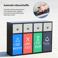 Poubelle extérieure à quatre catégories, en acier inoxydable galvanisé, grande capacité, pour lieux publics, conteneur à déchets recyclables