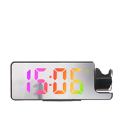 Horloge numérique à grand affichage LED rouge net avec projection miroir Réveil à détection de température Offres Spéciales transfrontalière