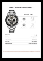 Jam Tangan Pria Modis  Mewah Klasik Quartz Timer  Penunjuk Waktu Lampu Malam  Jam Tangan Sport Tahan Air Bahan Baja