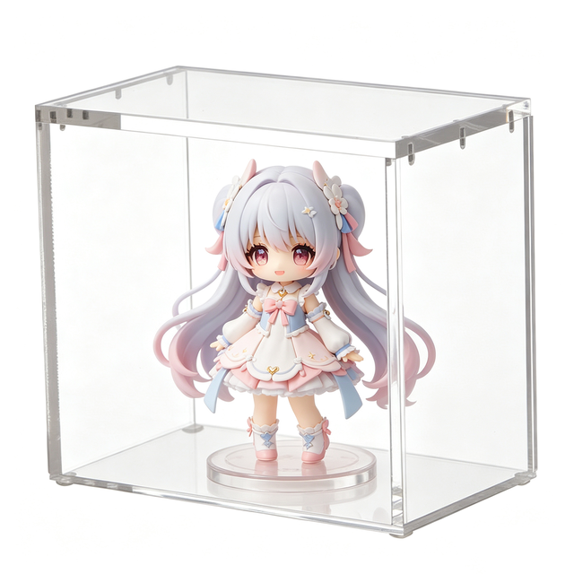 Acrylic Multifunctional Storage Box Dustproof With Magnetic Lid Handmade Figurine Display Box Card Storage Box