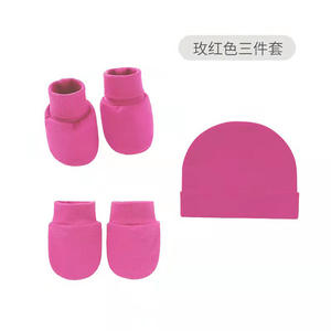 <strong>Personalised</strong> Newborn <strong>Baby</strong> <strong>Hat</strong> &amp; Gloves <strong>Baby</strong> Cotton <strong>Hats</strong> Anti-scratch Mitten Name Unisex <strong>Baby</strong> <strong>Hat</strong> and Mittens Set - Product Image 2