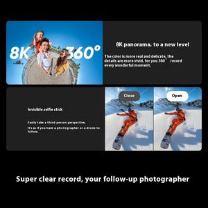 Caméra d'action panoramique Insta360 X5 Mini Style 8K HD 60fps anti-tremblement étanche avec MicroSD pour vlogueur portable - Product Image 5