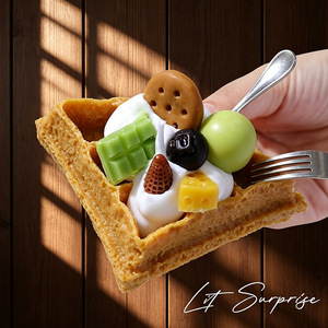 Simulation Waffle Scented <b>Candle</b> Creative Food Shape Soy Wax Aroma <b>Gift</b> Photo Display Ornament - Product Image 4