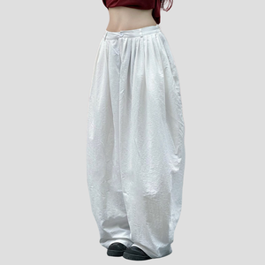 Pantalon femme décontracté taille haute jambe large jupe pantalon été coupe ample élégant neuf pouces élégant usage quotidien OEM vente en gros d'usine - Product Image 5