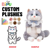 Sac à dos en peluche chat Ragdoll personnalisé BIPU, sac à bandoulière mignon en peluche longue, fabricant OEM ODM de sacs à dos en peluche