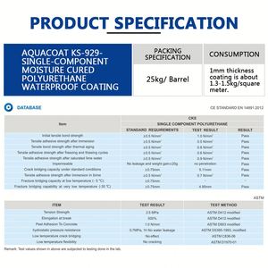 Revestimiento Impermeable de Poliuretano a Base de Agua para Techos, Acrílico, de Alto Contenido de Polímeros y Cemento - Product Image 4
