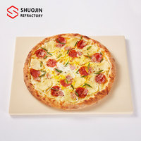 Plaque de four à pizza en cordiérite, motif en briques réfractaires pour la cuisson, découpée avec précision, soudée et moulée
