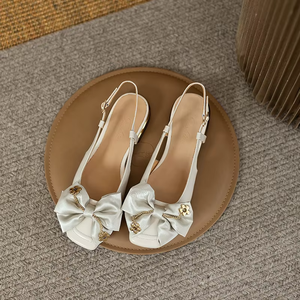 Sandalias de tacón bajo con punta cuadrada, venta al por mayor directa de fábrica, zapatos planos para mujer, zapatos para caminar al aire libre - Product Image 4