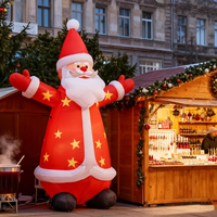 Père Noël gonflable de 8 pieds avec motif étoile et lumière LED, décoration de Noël gonflable pour la cour, le marché de Noël en plein air, la maison et le jardin