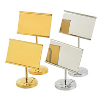 Support de menu et porte-cartes rectangulaire moderne, luxueux, durable et simple en acier inoxydable pour mariage, fête, hôtel