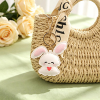 Porte-clés en peluche lapin mignon, pendentif décoratif pour sac à main de filles, breloques pour clés
