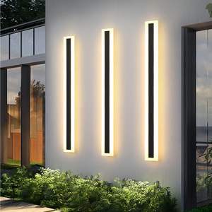 Applique murale extérieure en gros, bande LED noire étanche, en aluminium IP65, pour jardin, rue, place, à énergie solaire, CRI 90 élevé - Product Image 1