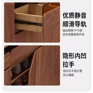 Mueble Zapatero de Madera Maciza, Mueble de Almacenamiento para Entrada, Gran Capacidad, Moderno, Minimalista, Multifuncional - Product Image 4