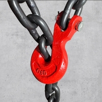 Élingue de levage en acier allié G80 avec crochets pour l'exploitation minière, la machinerie, les ports et la construction - Levage à usage intensif