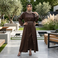 Robes Abaya Ouvertes Élégantes et Modestes, Couleur Unie, Cardigan Perlé, Kimono, Robe Longue Jubah pour l'Aïd Musulman, Vêtements Arabes Islamiques
