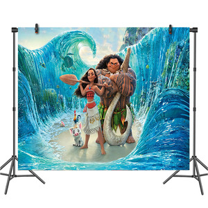 Fondo de Fotografía para Fiesta de <span class=keywords><strong>Cumpleaños</strong></span> de Moana, Playa de Verano, 5x3 pies, Vinilo/Tela, Suministros para Niñas - Product Image 6