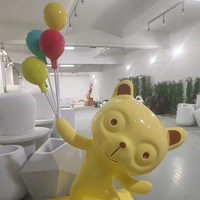 Sculpture de Mascotte Personnalisée en Résine Grandeur Nature, Motif Visage Souriant Étoile de Dessin Animé, Statue en Fibre de Verre, Simulation d'Animal