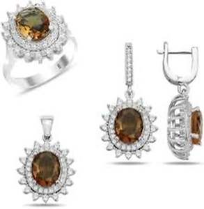 Anello di zultaniti naturali placcati senza zultaniti appannati e anello di diamanti incastonati in argento 925 pietra zultaniti prezzo Per carato - Product Image 1