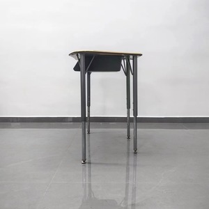 Triangular School <b>Desk</b> Plastic Top Metal Legs 82x52x75cm Durable <b>Study</b> Furniture Minimalist Design - Product Image 3