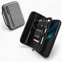 Housse de protection pour ordinateur portable EVA, sac de voyage pour bureau, avec fermeture éclair, poche pour chargeur USB et batterie externe