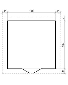 TIMBELA M343F Cobertizo de jardín de madera 3.53m2 Tablones de 19mm de fácil montaje 200x200x218cm Cobertizos Almacenamiento al aire libre para muebles Naturaleza - Product Image 4