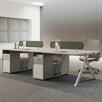 Estación de Trabajo Modular Moderna de MDF para Oficina, para 2-6 Personas, Escritorio para Computadora con Cajonera de Almacenamiento, Uso Comercial