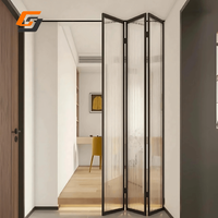 GS Fashion Séparateur de porte en verre pliable en aluminium pour le salon