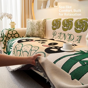 Housse de canapé en tissu, style estival, motif panda, universelle quatre saisons, pour canapé, <span class=keywords><strong>camping</strong></span>, maison, élastique et respirante - Product Image 3